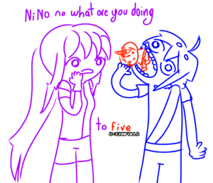 artist:hadron character:aria character:five character:nino meme